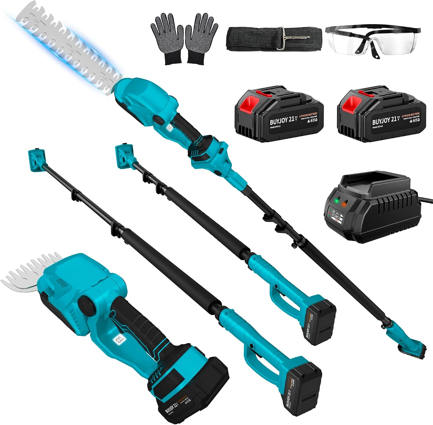Cordless Hedge Trimmer Pole 2 In 1 - 4-in-1 snoeischaar & snoeischaar zonder snoer,