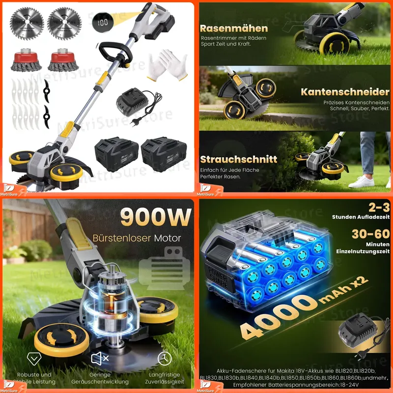 Brushless Cordless Grass Trimmer 21V - 21V 900W Borstelloze Draadloze Grastrimmer met