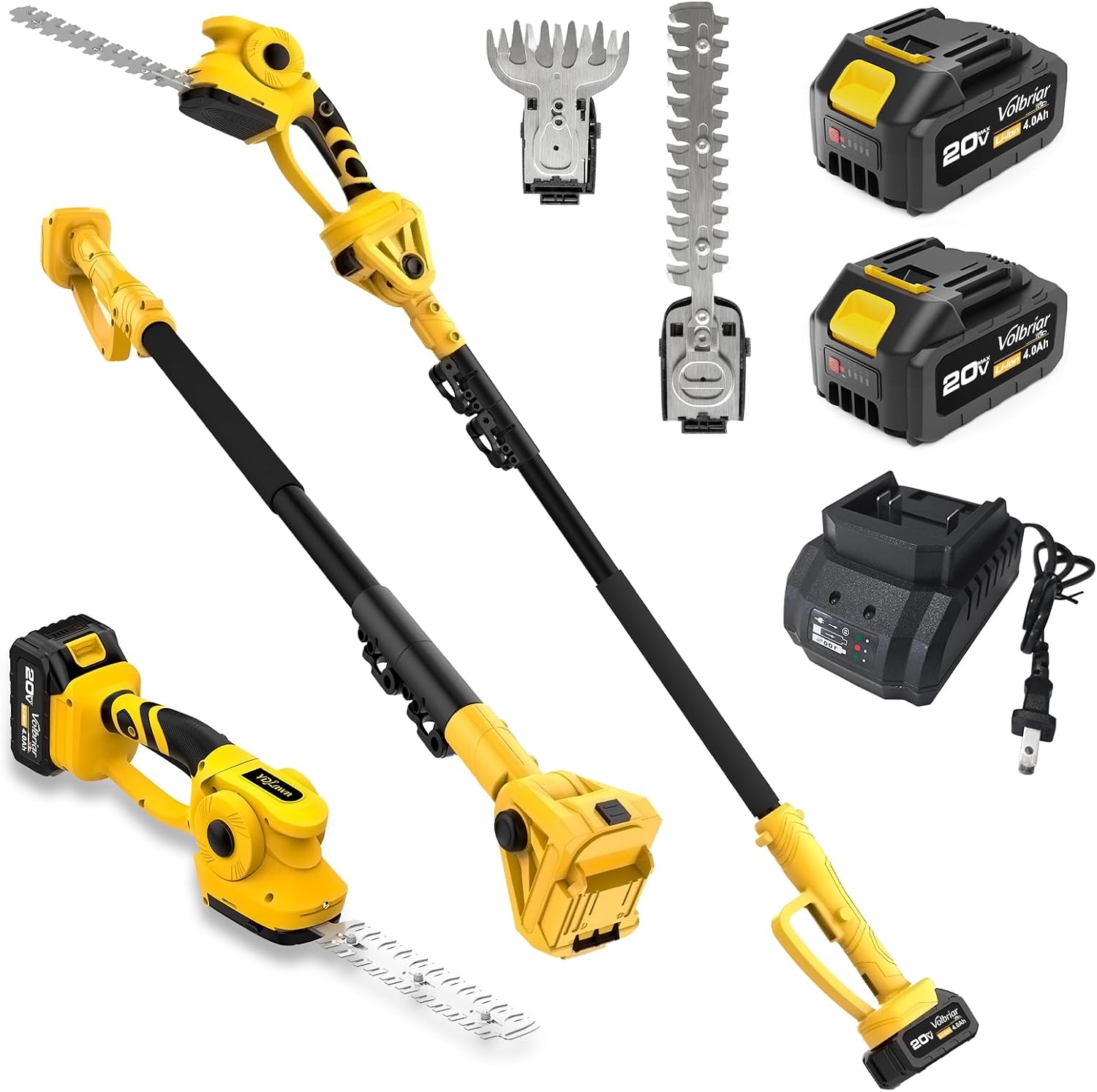 Cordless Hedge Trimmer Pole 2 In 1 - 2-in-1 snoeischaar en grasschaar op accu,