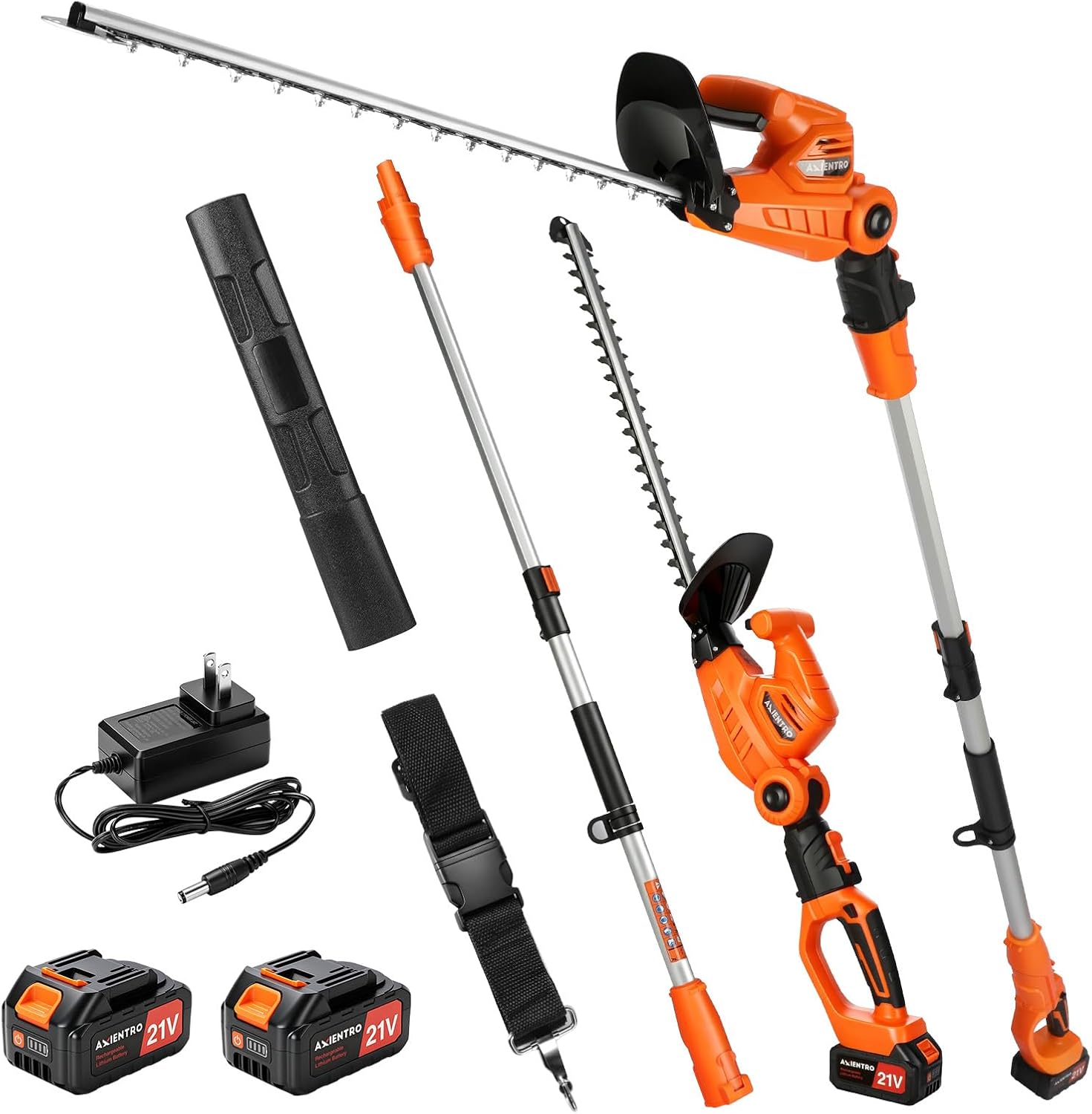 Cordless Hedge Trimmer Pole 2 In 1 - Accu-haagschaar met een 2-in-1-ontwerp en een