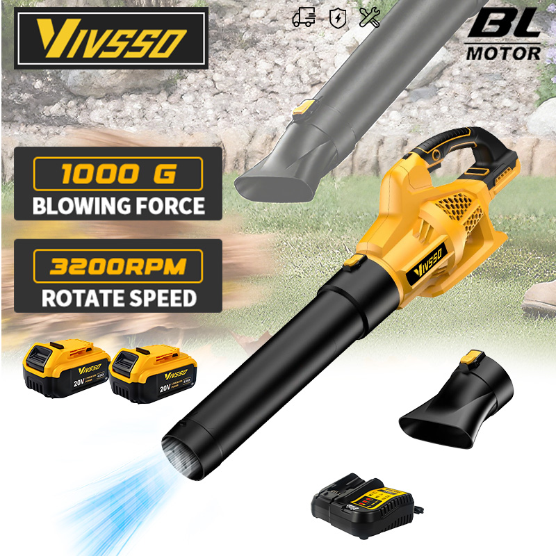 Cordless Leaf Blower Brushless 20V - VIVSSO Draadloze Luchtblazer Borstelloze Handheld Bladjet