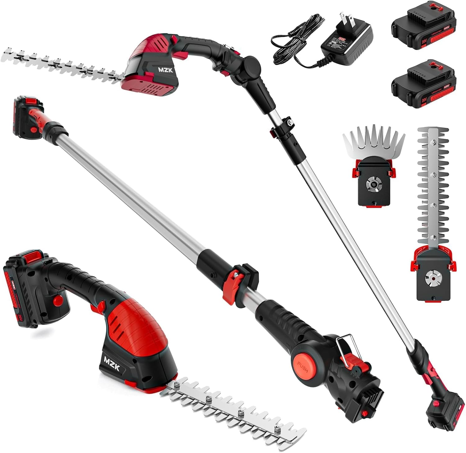 Cordless Hedge Trimmer Pole 2 In 1 - 20V 2-in-1 heggenschaar & grasschaar op