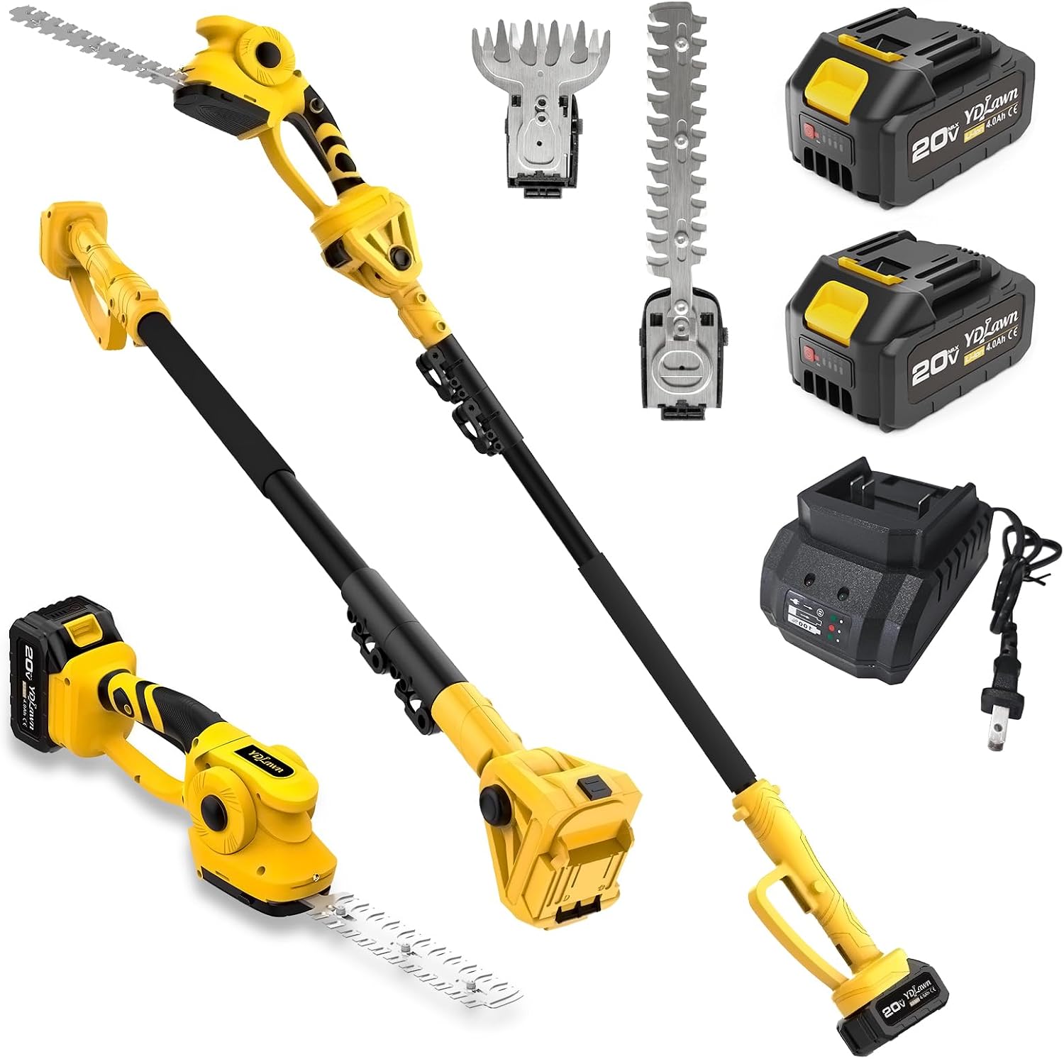 Cordless Hedge Trimmer Pole 2 In 1 - 2-in-1 20V draadloze heggenschaar en grasknipper,