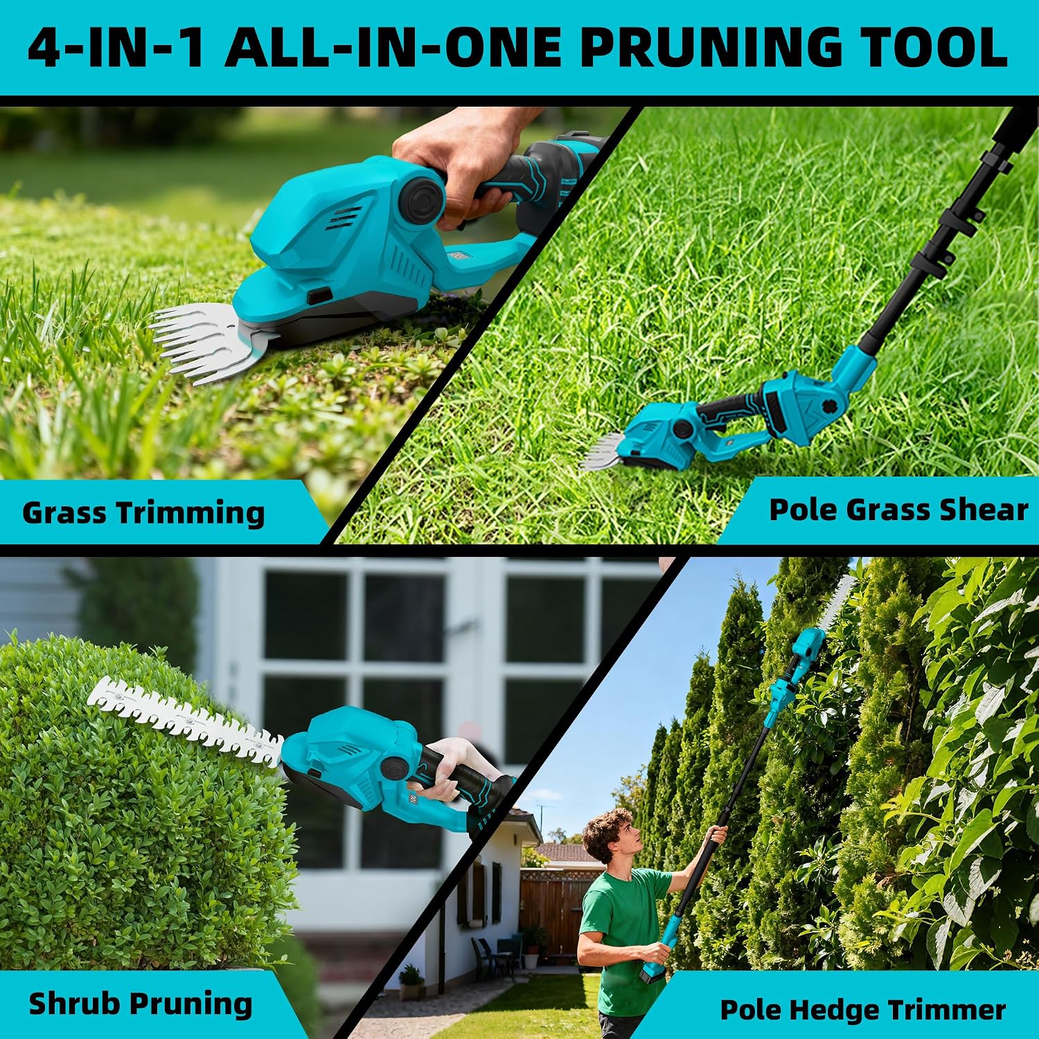 4-in-1 snoeischaar & snoeischa - Cordless Hedge Trimmer Pole 2 In 1 recensie en prijs