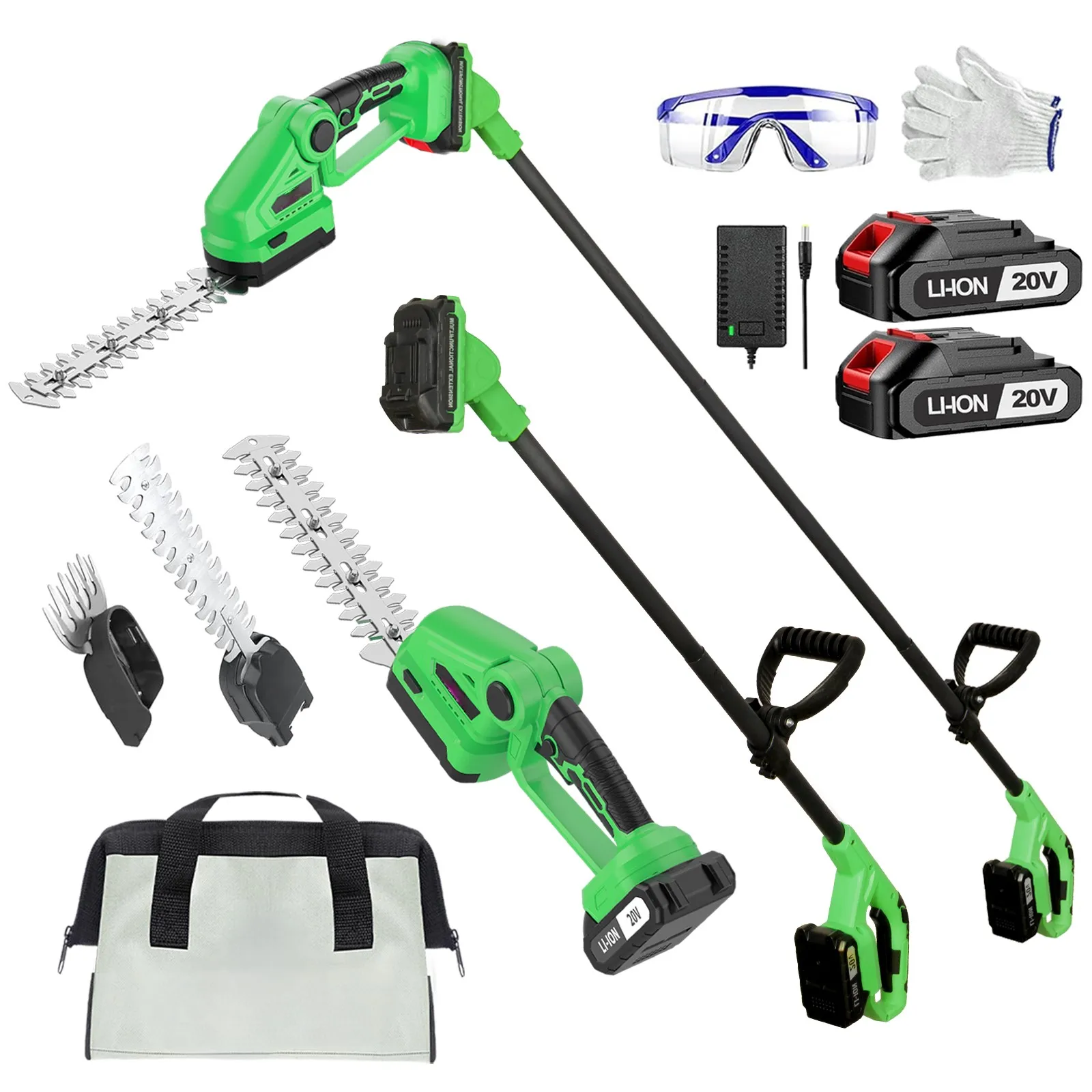20V snoerloze heggenschaar met - Cordless Hedge Trimmer Pole 2 In 1 recensie en prijs