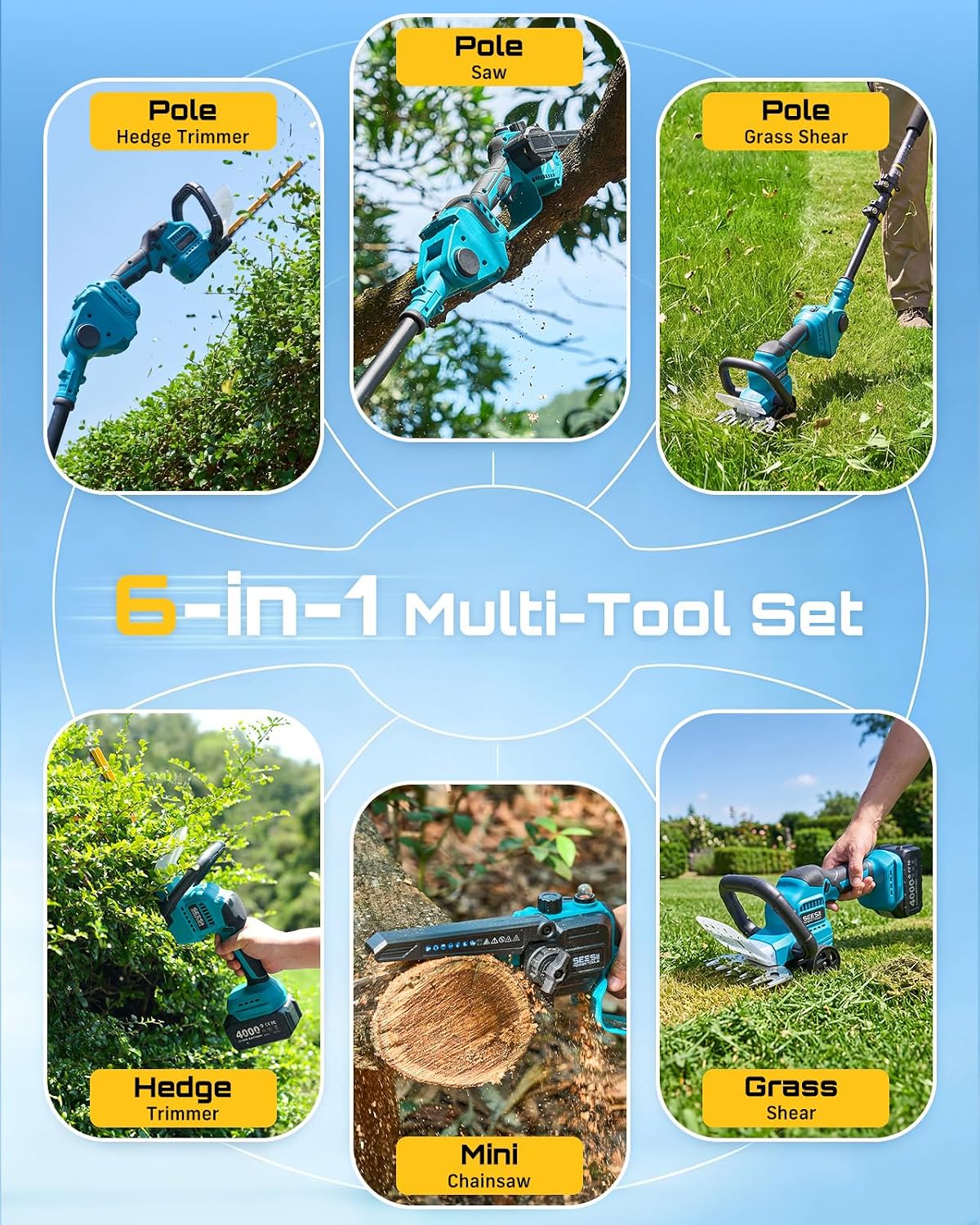 6-in-1 draadloze paalzaag en h - Cordless Hedge Trimmer Pole 2 In 1 recensie en prijs