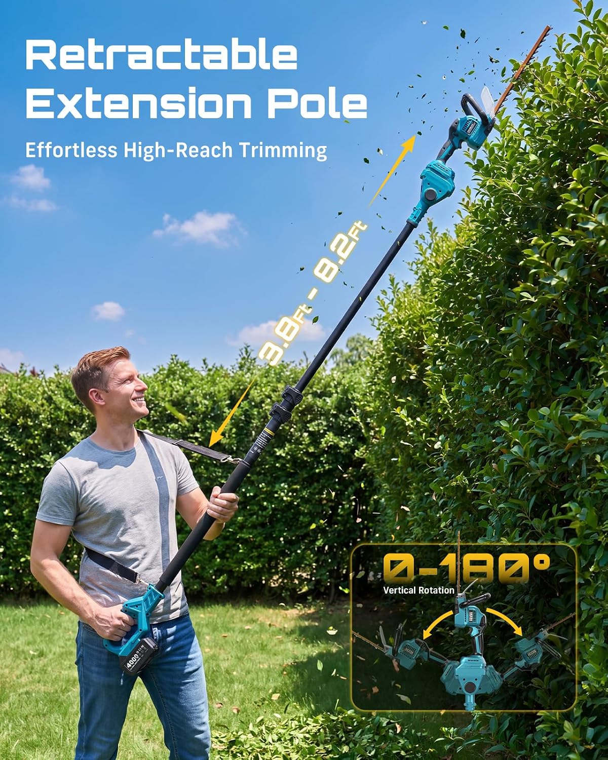 6-in-1 draadloze paalzaag en h - Cordless Hedge Trimmer Pole 2 In 1 recensie en prijs
