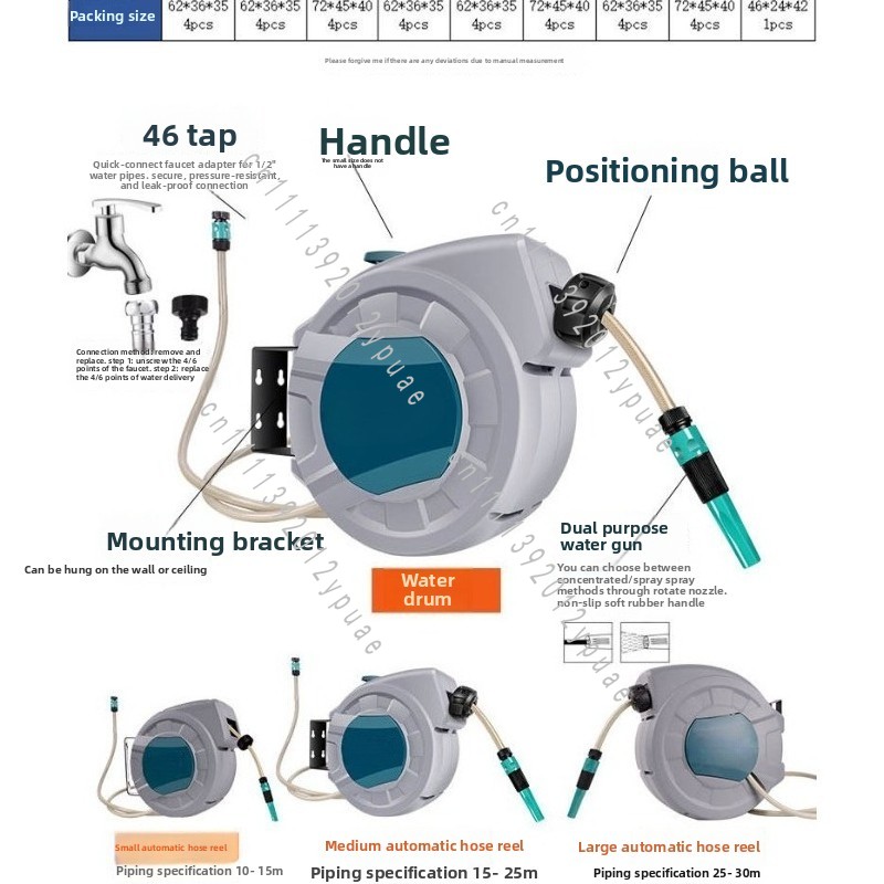 Automatische haspel voor een 3 - Garden Hose Reel Automatic Retractable 30M recensie en prijs