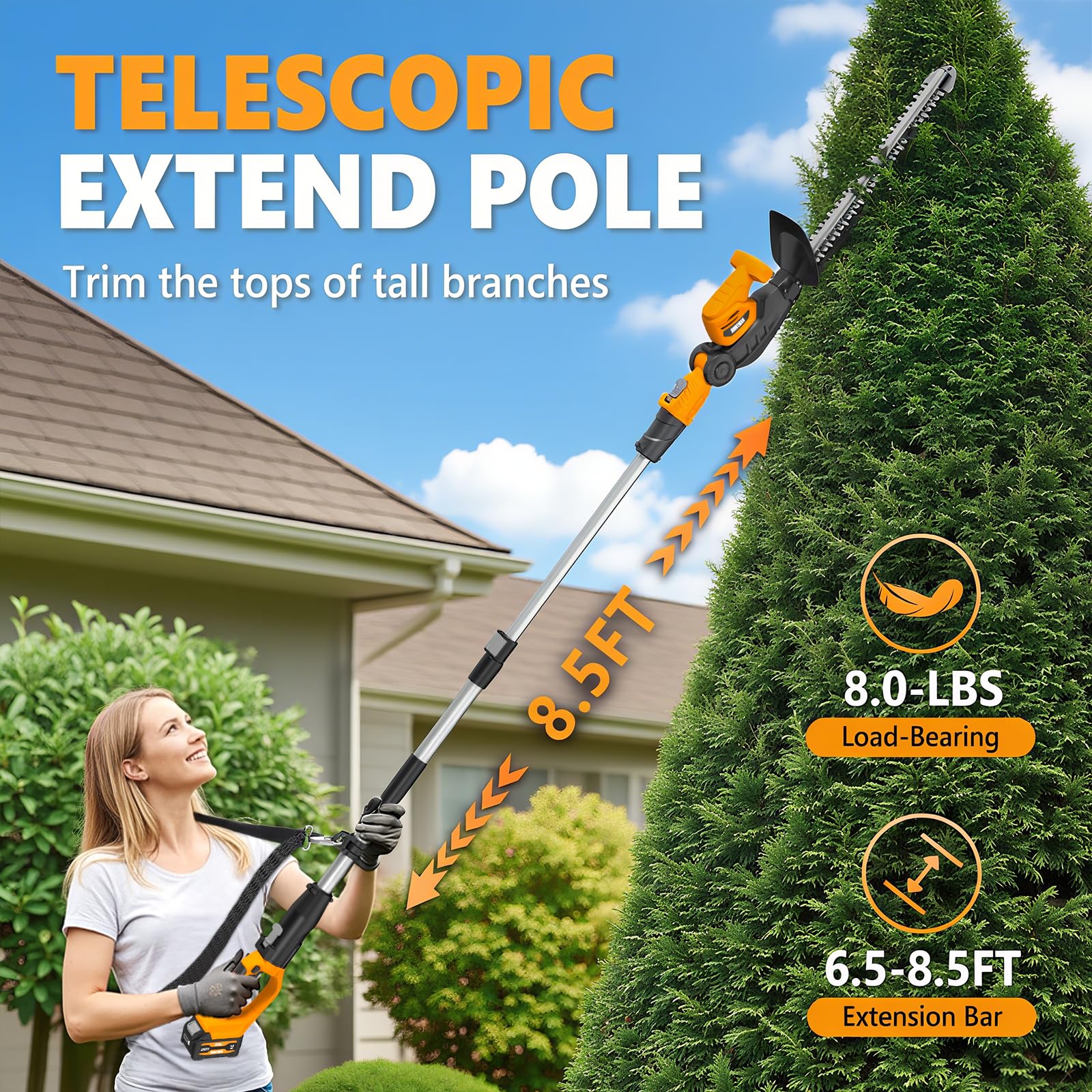 20V 2-in-1 draadloze heggensch - Cordless Hedge Trimmer Pole 2 In 1 recensie en prijs