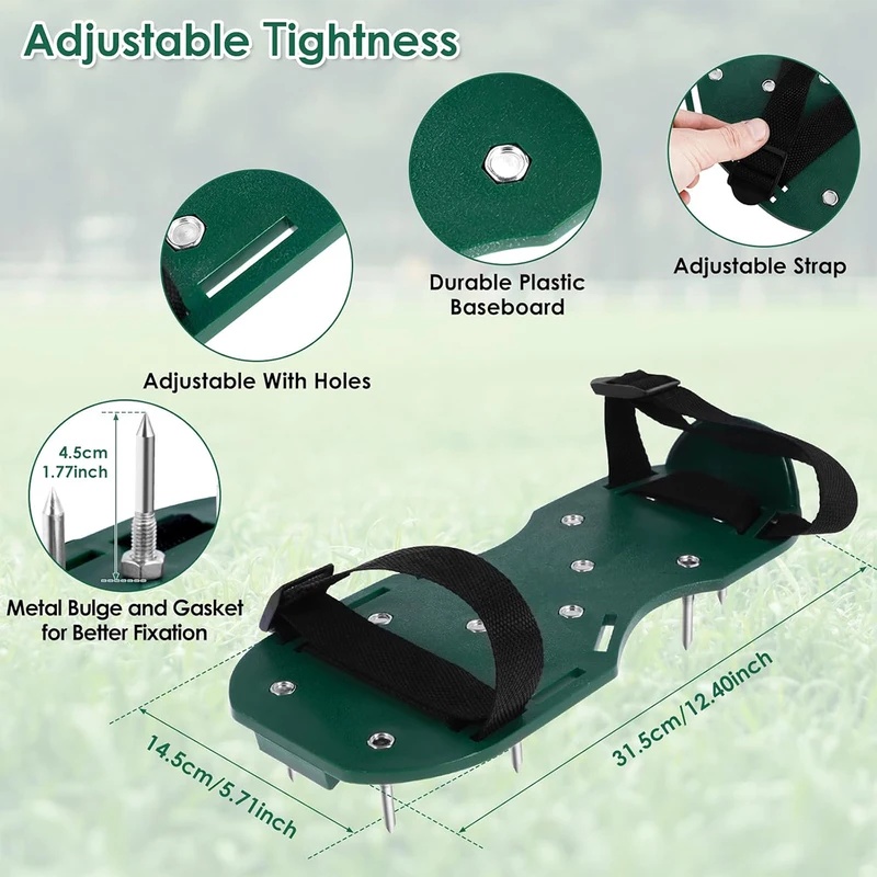 Verstelbare gazonluchtende sch - Lawn Aerator Shoes Spikes Heavy Duty recensie en prijs