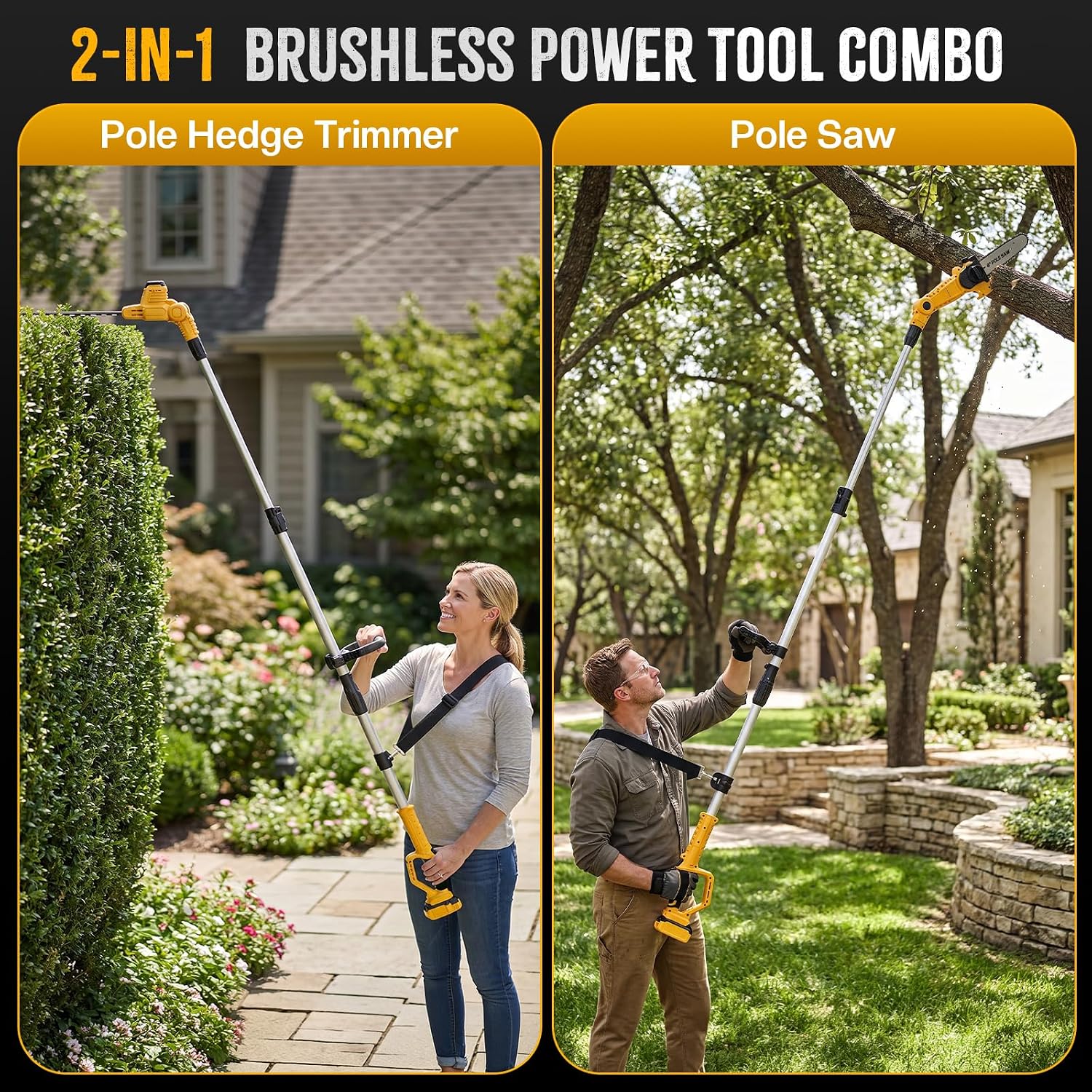 2-in-1 draadloze zaag en hegge - Cordless Hedge Trimmer Pole 2 In 1 recensie en prijs