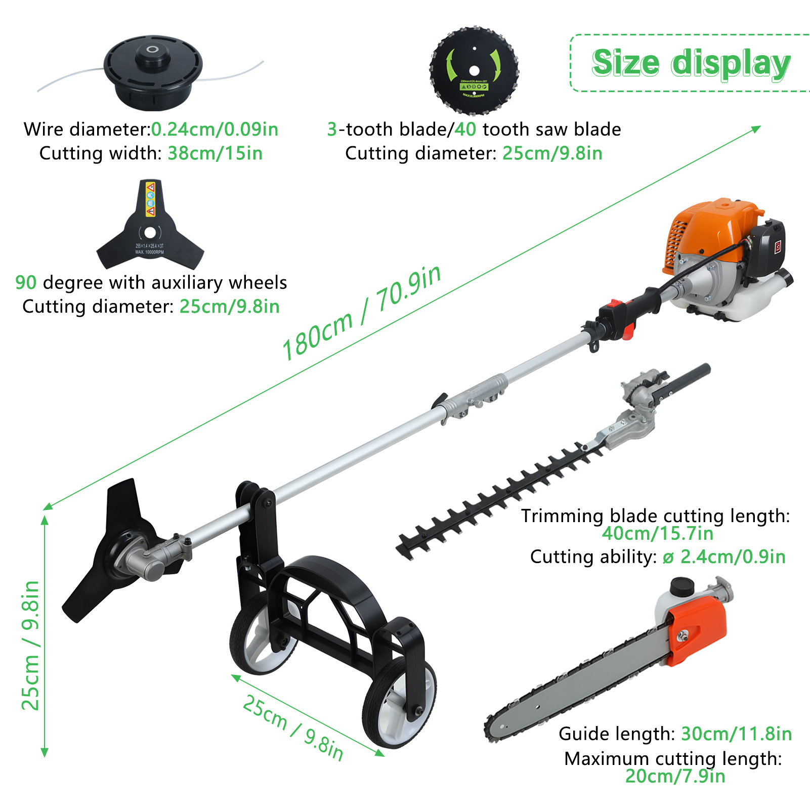 8-in-1 multifunctionele benzin - Cordless Hedge Trimmer Pole 2 In 1 recensie en prijs