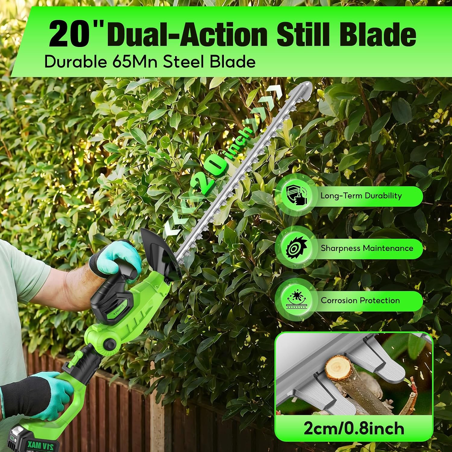 Draadloze 2-in-1 heggenschaar  - Cordless Hedge Trimmer Pole 2 In 1 recensie en prijs