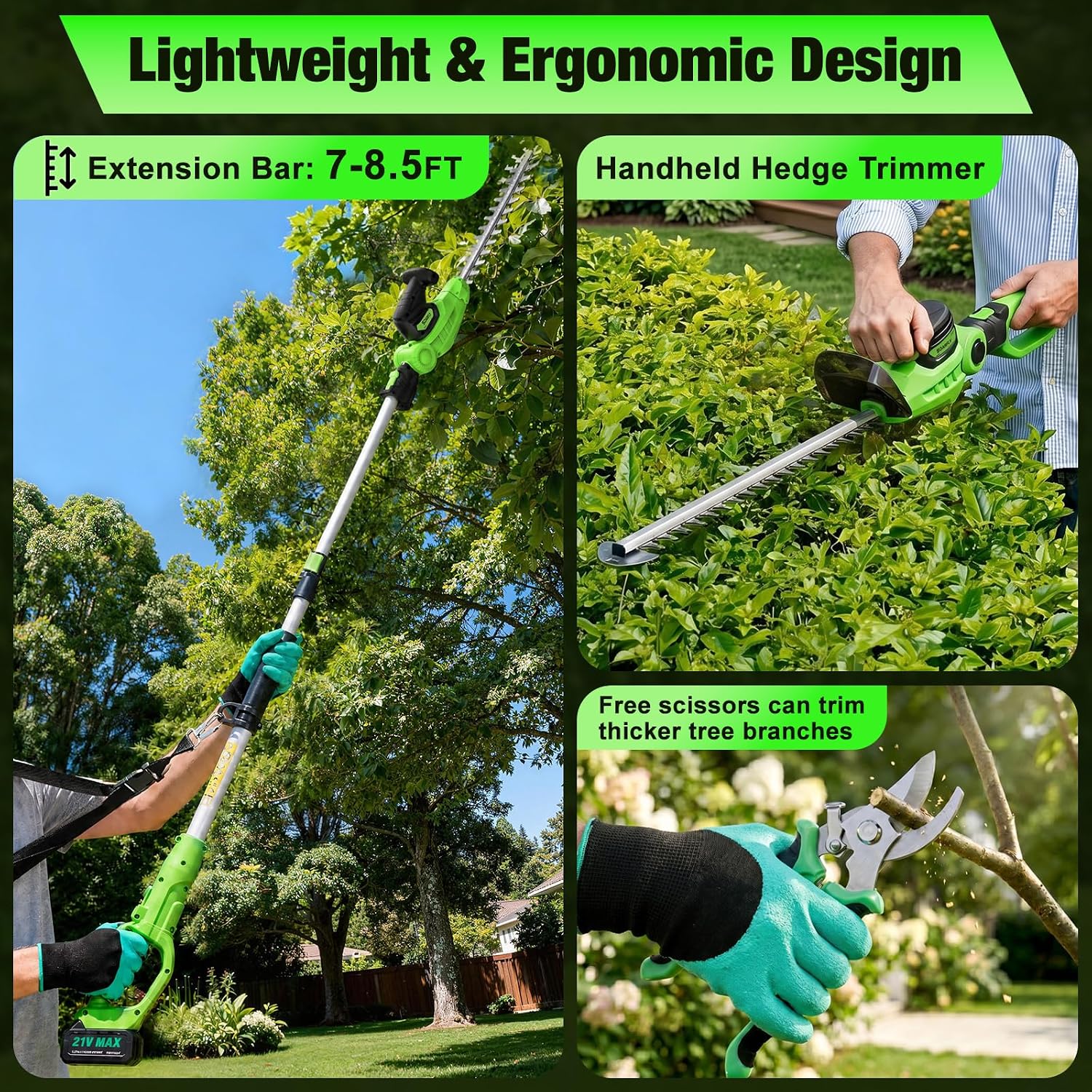 Draadloze 2-in-1 heggenschaar  - Cordless Hedge Trimmer Pole 2 In 1 recensie en prijs