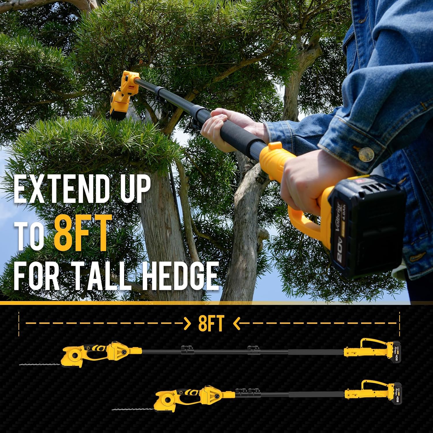 2-in-1 snoeischaar en grasscha - Cordless Hedge Trimmer Pole 2 In 1 recensie en prijs