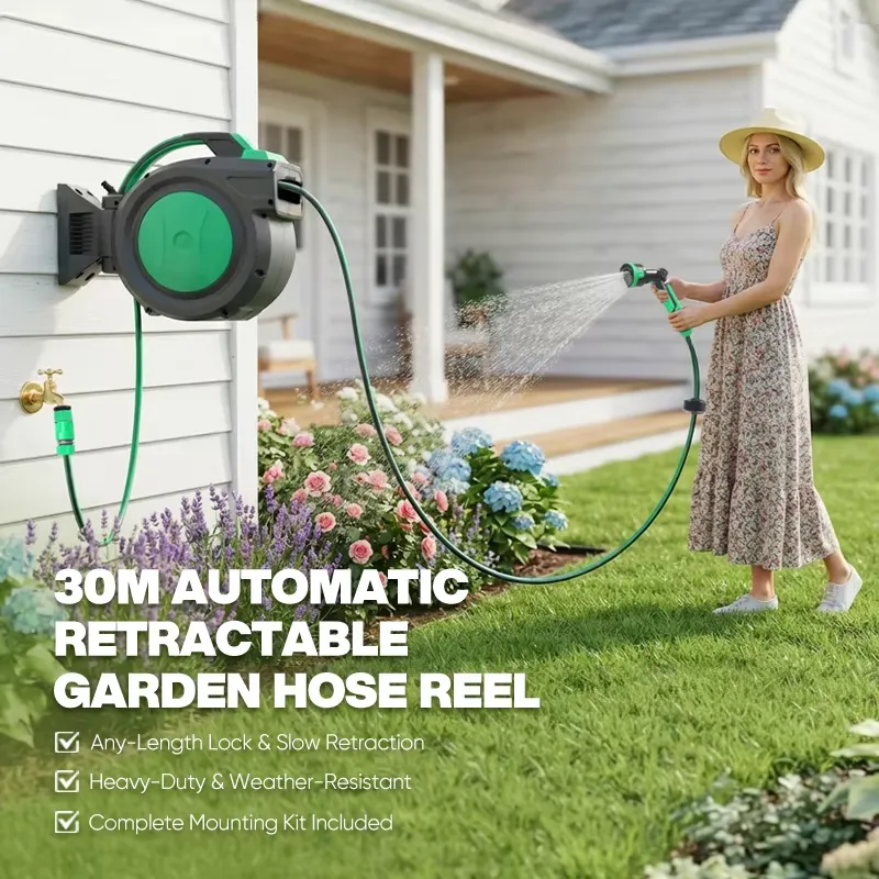 voor de Hantechn automatische, - Garden Hose Reel Automatic Retractable 30M recensie en prijs