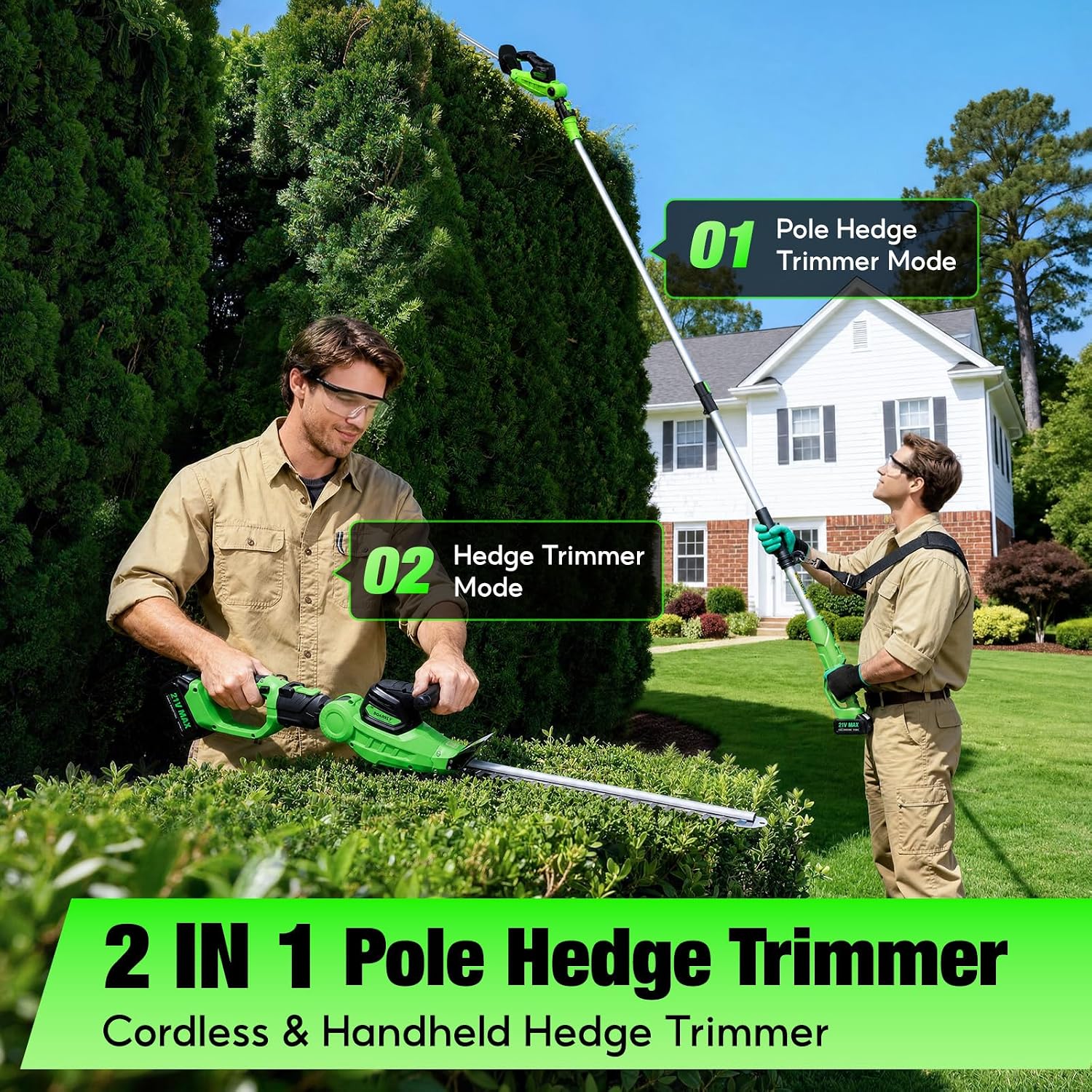 Accu-haagschaar, 2-in-1 model: - Cordless Hedge Trimmer Pole 2 In 1 recensie en prijs