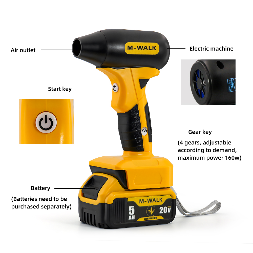 M-WALK 130000RPM Borstelloze E - Cordless Leaf Blower Brushless 20V recensie en prijs