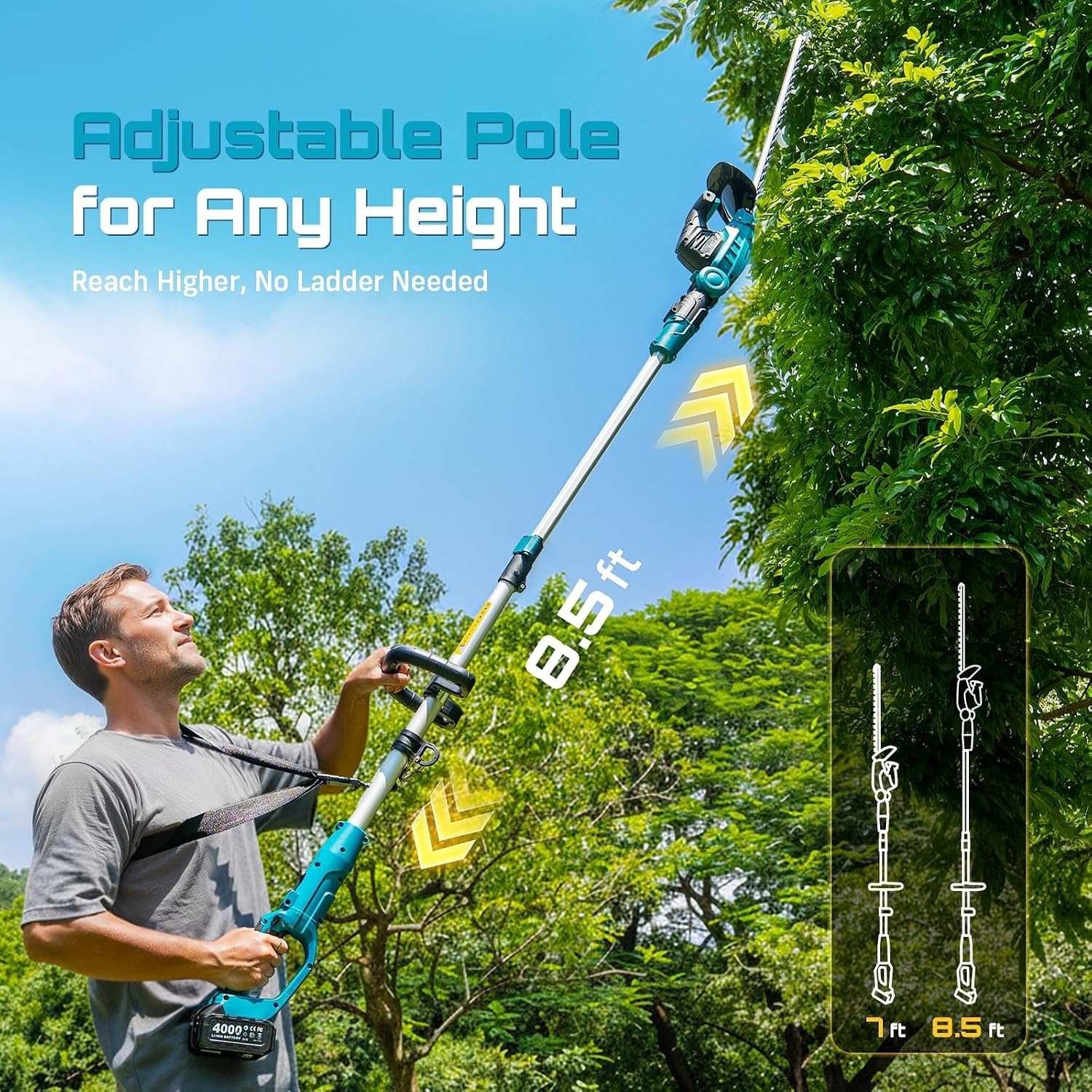 2-in-1 heggenschaar, met en zo - Cordless Hedge Trimmer Pole 2 In 1 recensie en prijs